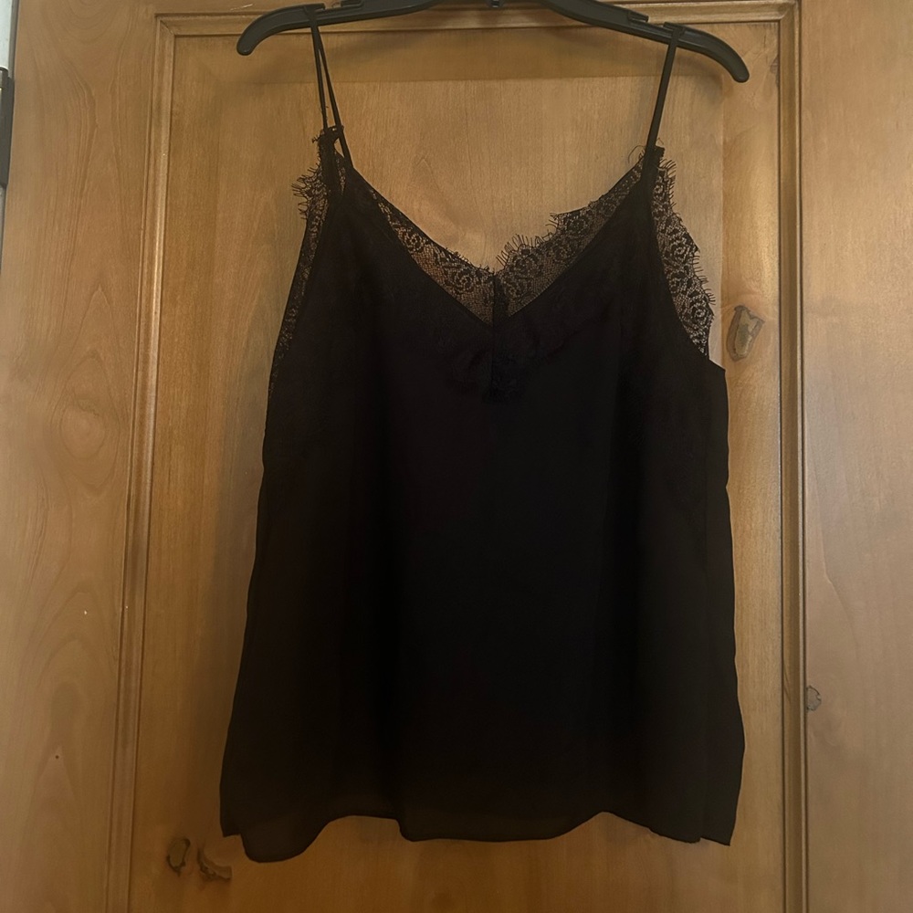 Vera And Lucy Black Laced Tank Top XS